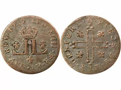 France Louis XIV - 30 Deniers, Dits Mousquetaire - 1712 D Lyon