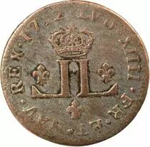 France Louis XIV - 30 Deniers, Dits Mousquetaire - 1712 D Lyon