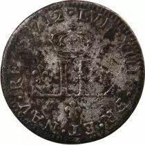 France Louis XIV - 30 Deniers Aux 2 L Couronnés, Dits Mousquetaire - 1712 D Lyon