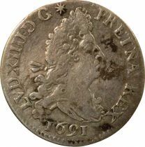 France Louis XIV - 4 Silver Sol, with Two L - 1691 A Paris