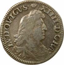 France Louis XIV - 4 Silver Sols of the Contractors - 1675 D Vimy