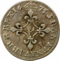 France Louis XIV - 4 Silver Sols of the Contractors - 1675 D Vimy