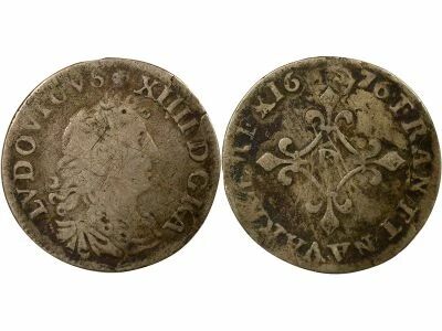 France Louis XIV - 4 Sols Argent des Traitants - 1676 D Vimy