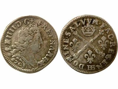 France Louis XIV - 5 Sols Argent aux Insignes - 1703 BB Strasbourg