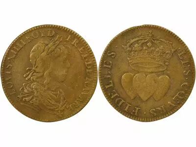 France Louis XIV - Brass Token, Faithfull Hearth