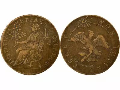 France Louis XIV - Copper Token, Justice