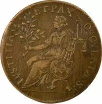 France Louis XIV - Copper Token, Justice