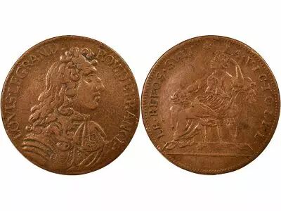 France Louis XIV - Copper Token, Truce of Ratisbon - Nuremberg