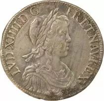France Louis XIV - Ecu Argent à la Mèche longue - 1652 B Rouen