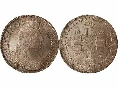 France Louis XIV - Ecu Argent aux 8 L - 1705 9 Rennes