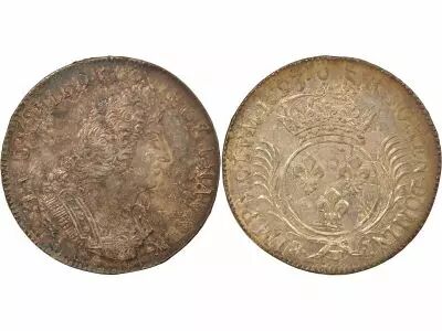 France Louis XIV - Ecu Argent aux Palmes -1693 T Nantes, r�form�