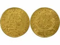 France Louis XIV - Gold Louis, Mirliton with Long Palms - 1724 K Bordeaux