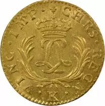 France Louis XIV - Gold Louis, Mirliton with Long Palms - 1724 K Bordeaux