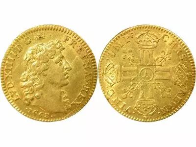 France Louis XIV - Gold Louis, with Eight L - 1668 A Paris