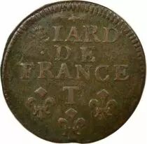 France Louis XIV - Liard au Buste âgé, type 3 - 1697 T Nantes