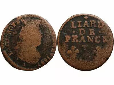 France Louis XIV - Liard Au Buste Age 1697 T Nantes