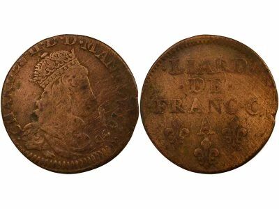 France Louis XIV - Liard with Juvenile Bust - 1656 A Corbeil