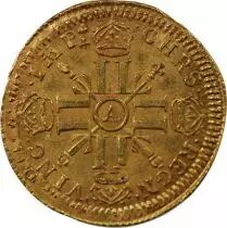 France Louis XIV - Reformed 1/2 Gold Louis with Eight L- 1701 A Paris