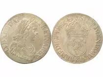 France Louis XIV - Silver Ecu with Long Wick - 1648 K Bordeaux