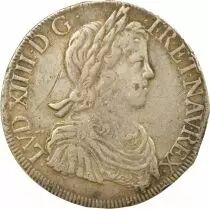 France Louis XIV - Silver Ecu with long Wick - 1652 L Bayonne