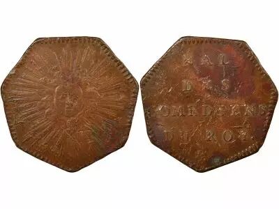 France Louis XIV, Ball of the King\'s Comedians - Copper Token - 1716