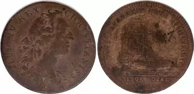 France Louis XV -  Tr�sor Royal - 1752 - Copper