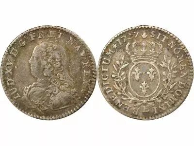 France Louis XV - 1/10 Silver Ecu, with dressed up Bust - 1727 E Tours