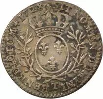 France Louis XV - 1/10 Silver Ecu with Olive Branches - 1728 T Nantes