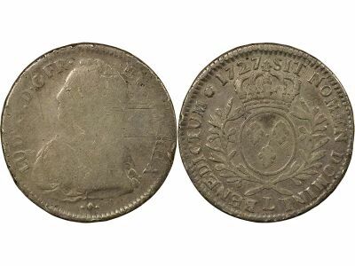 France Louis XV - 1/2 Ecu Argent, au Buste habill� - 1727 L Bayonne