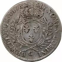 France Louis XV - 1/2 Ecu Aux Branches D\'Olivier 1732 C Caen