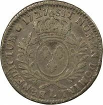 France Louis XV - 1/2 Silver Ecu, with dressed up Bust - 1727 L Bayonne