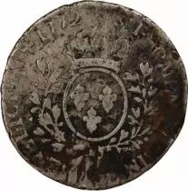 France Louis XV - 1/2 Silver Ecu with Headband - 1772 Q Perpignan - R5