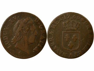 France Louis XV - 1/2 Sol, � la Vieille T�te - 1769 A Paris