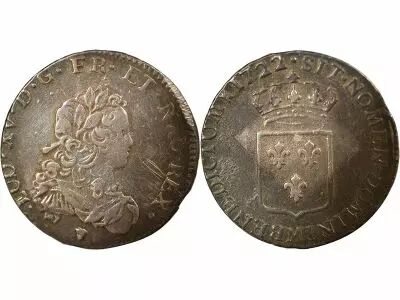 France Louis XV - 1/3 Ecu De France - 1722 M Toulouse
