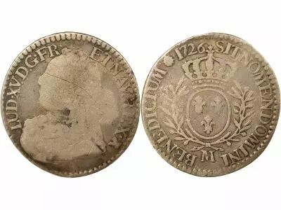 France Louis XV - 1/5 Ecu Argent, au Buste habill� - 1728 M Toulouse