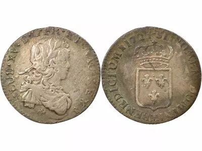 France Louis XV - 1/6 Ecu Argent, de France - 1721 M Toulouse, R�form�