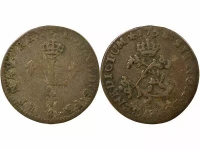 France Louis XV - Double Sol aux Deux L Couronn�s - 1758 A Paris