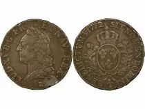 France Louis XV - Ecu Argent, à la Vieille Tête - 1772/1 T Nantes