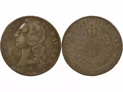 France Louis XV - Ecu Argent, au Bandeau - 1749 C Caen