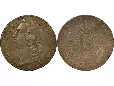 France Louis XV - Ecu Argent, au Bandeau - 1751 T Nantes
