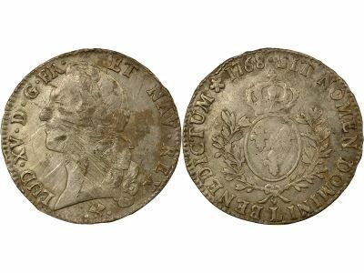 France Louis XV - Ecu Argent, au Bandeau - 1768 L Bayonne