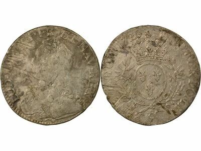 France Louis XV - Ecu Argent, au Buste habill� - 1728 & Aix