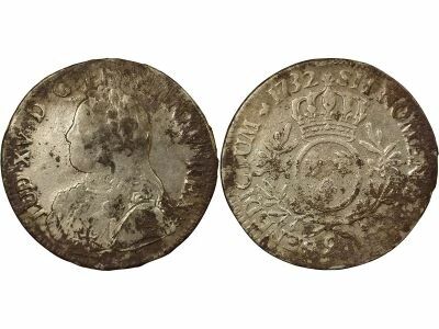 France Louis XV - Ecu Argent, au Buste habill� - 1732 9 Rennes