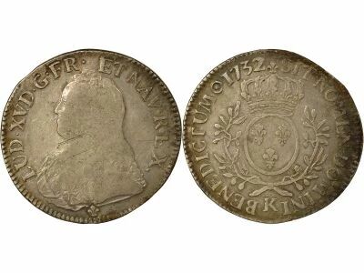 France Louis XV - Ecu Argent, au Buste habill� - 1732 K Bordeaux
