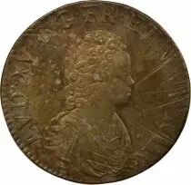 France Louis XV - Ecu Argent, Vertugadin - 1716 9 Rennes