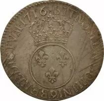 France Louis XV - Ecu Argent, Vertugadin - 1716 9 Rennes