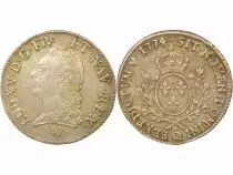 France Louis XV - Ecu Argent à la Vielle Tête - 1774 Q Perpignan