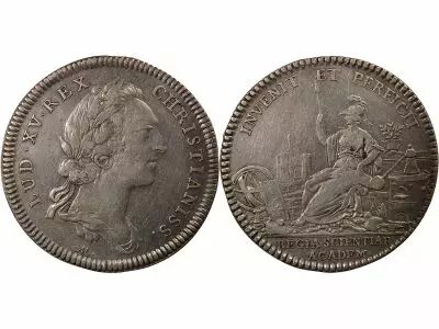 France Louis XV - Jeton Argent, Acad�mie Royale de Rouen