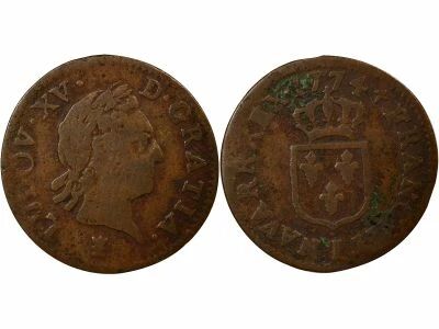 France Louis XV - Liard, � la Vieille T�te - 1774 I Limoges