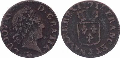 France Louis XV - Liard A La Vieille T�te 1770 S Reims